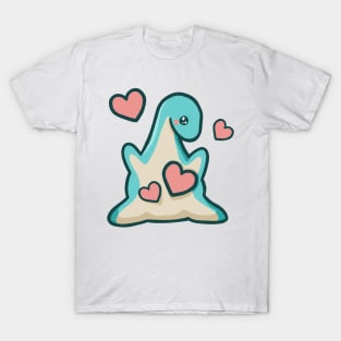 Cute long neck loves you, dino, dinosaur T-Shirt